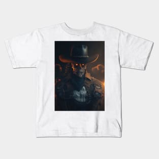 Dark Fantasy Skull Fire Kids T-Shirt